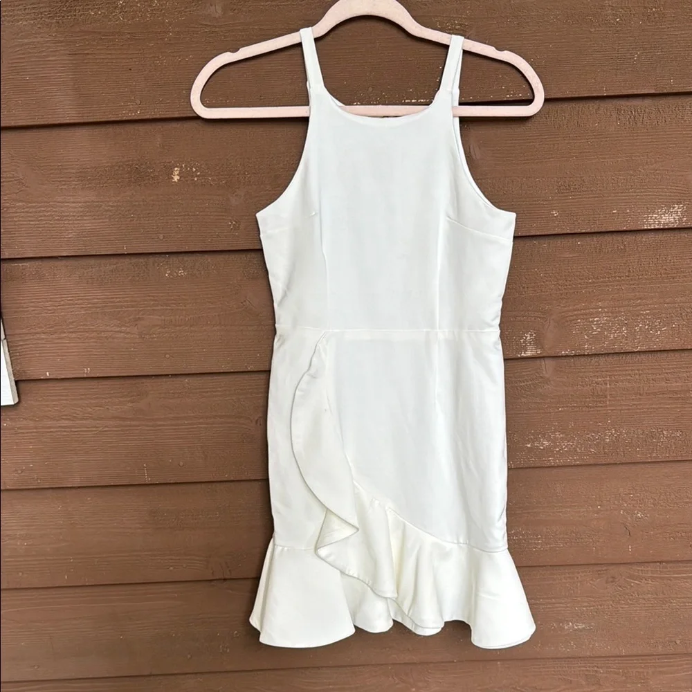NWT GB Girls White Peplum Halter Dress size 12